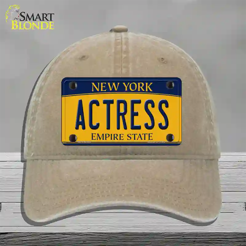 Actress New York Novelty License Plate Hat Unconstructed Cotton / Khaki