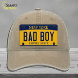 Bad Boy New York Novelty License Plate Hat Unconstructed Cotton / Khaki