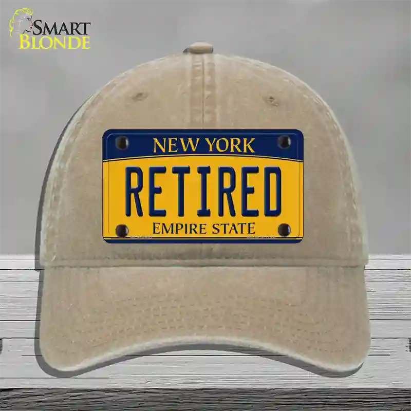 Retired New York Novelty License Plate Hat Unconstructed Cotton / Khaki