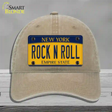 Rock N Roll New York Novelty License Plate Hat Unconstructed Cotton / Khaki