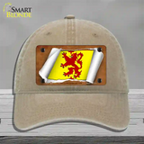 Scotland Rampant Lion Flag Scroll Novelty License Plate Hat Unconstructed Cotton / Khaki