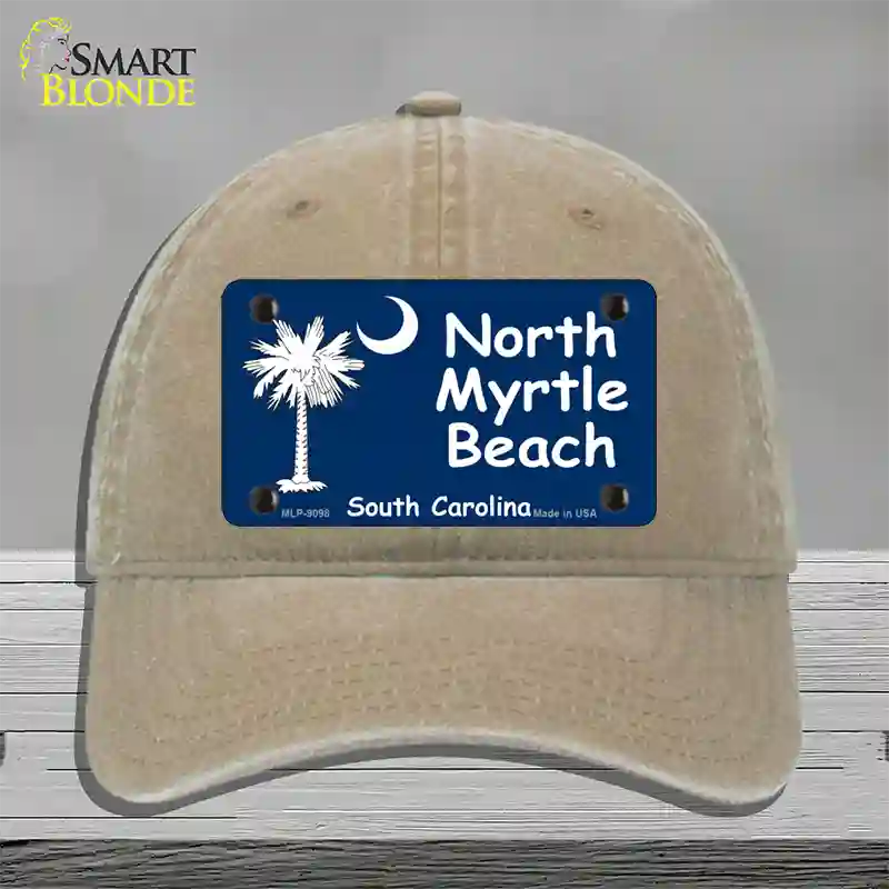 North Myrtle Beach Flag Novelty License Plate Hat Unconstructed Cotton / Khaki