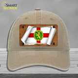 Alderney Flag Scroll Novelty License Plate Hat Unconstructed Cotton / Khaki