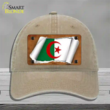 Algeria Flag Scroll Novelty License Plate Hat Unconstructed Cotton / Khaki