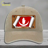 Anjouan Flag Scroll Novelty License Plate Hat Unconstructed Cotton / Khaki