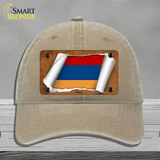 Armenia Flag Scroll Novelty License Plate Hat Unconstructed Cotton / Khaki