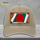 Bangladesh Flag Scroll Novelty License Plate Hat Unconstructed Cotton / Khaki