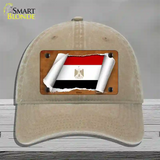 Egypt Flag Scroll Novelty License Plate Hat Unconstructed Cotton / Khaki