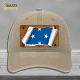 Micronesia Flag Scroll Novelty License Plate Hat Unconstructed Cotton / Khaki