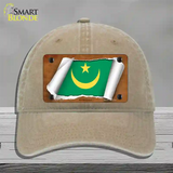 Mauritania Flag Scroll Novelty License Plate Hat Unconstructed Cotton / Khaki