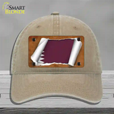 Qatar Flag Scroll Novelty License Plate Hat Unconstructed Cotton / Khaki