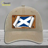 Scotland Flag Scroll Novelty License Plate Hat Unconstructed Cotton / Khaki