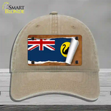 West Australia Flag Scroll Novelty License Plate Hat Unconstructed Cotton / Khaki