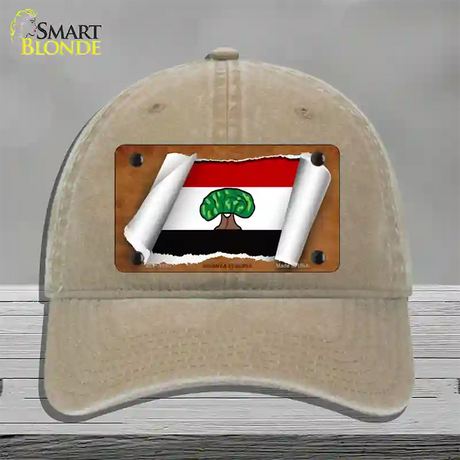 Oromia Ethiopia Flag Scroll Novelty License Plate Hat Unconstructed Cotton / Khaki