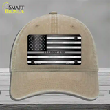 American Flag Corrections Novelty License Plate Hat Unconstructed Cotton / Khaki