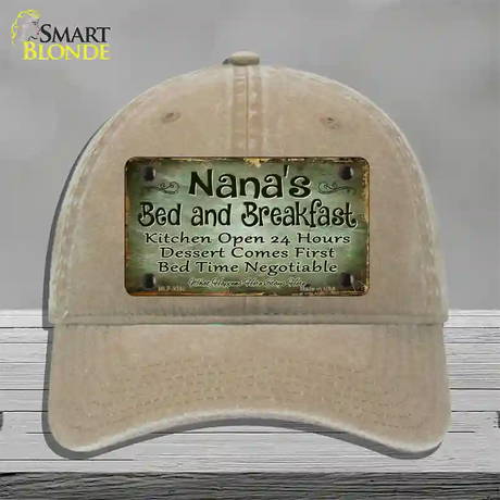 Nanas Bed And Breakfast Novelty License Plate Hat Unconstructed Cotton / Khaki