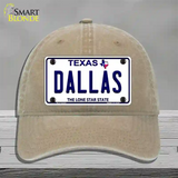 Dallas Texas Novelty License Plate Hat Unconstructed Cotton / Khaki