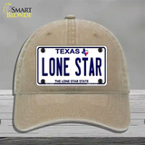 Lone Star Texas Novelty License Plate Hat Unconstructed Cotton / Khaki