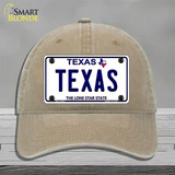 Texas Novelty License Plate Hat Unconstructed Cotton / Khaki