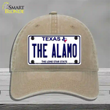 Alamo Texas Novelty License Plate Hat Unconstructed Cotton / Khaki