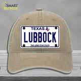 Lubbock Texas Novelty License Plate Hat Unconstructed Cotton / Khaki