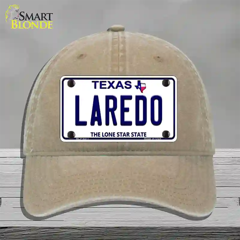 Laredo Texas Novelty License Plate Hat Unconstructed Cotton / Khaki