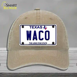 Waco Texas Novelty License Plate Hat Unconstructed Cotton / Khaki