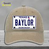 Baylor Texas Novelty License Plate Hat Unconstructed Cotton / Khaki