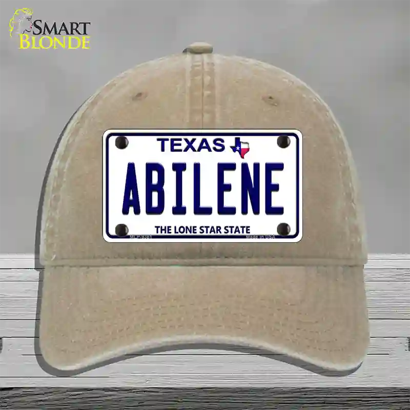 Abilene Texas Novelty License Plate Hat Unconstructed Cotton / Khaki