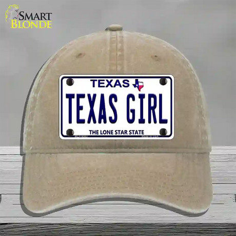 Texas Girl Texas Novelty License Plate Hat Unconstructed Cotton / Khaki