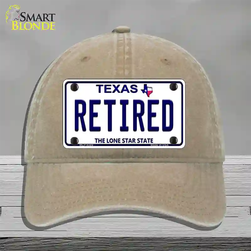 Retired Texas Novelty License Plate Hat Unconstructed Cotton / Khaki