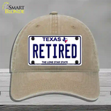 Retired Texas Novelty License Plate Hat Unconstructed Cotton / Khaki