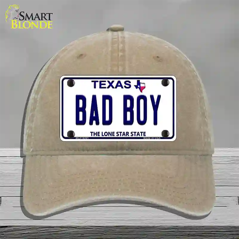 Bad Boy Texas Novelty License Plate Hat Unconstructed Cotton / Khaki