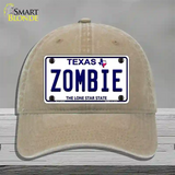 Zombie Texas Novelty License Plate Hat Unconstructed Cotton / Khaki