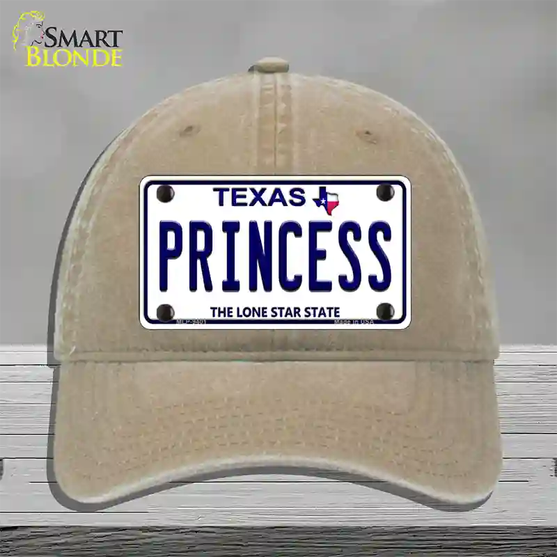 Princess Texas Novelty License Plate Hat Unconstructed Cotton / Khaki