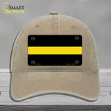 Thin Yellow Line Novelty License Plate Hat Unconstructed Cotton / Khaki