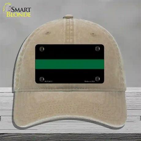 Thin Green Line Novelty License Plate Hat Unconstructed Cotton / Khaki