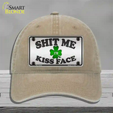 Shit Me Kissed Face Novelty License Plate Hat Unconstructed Cotton / Khaki