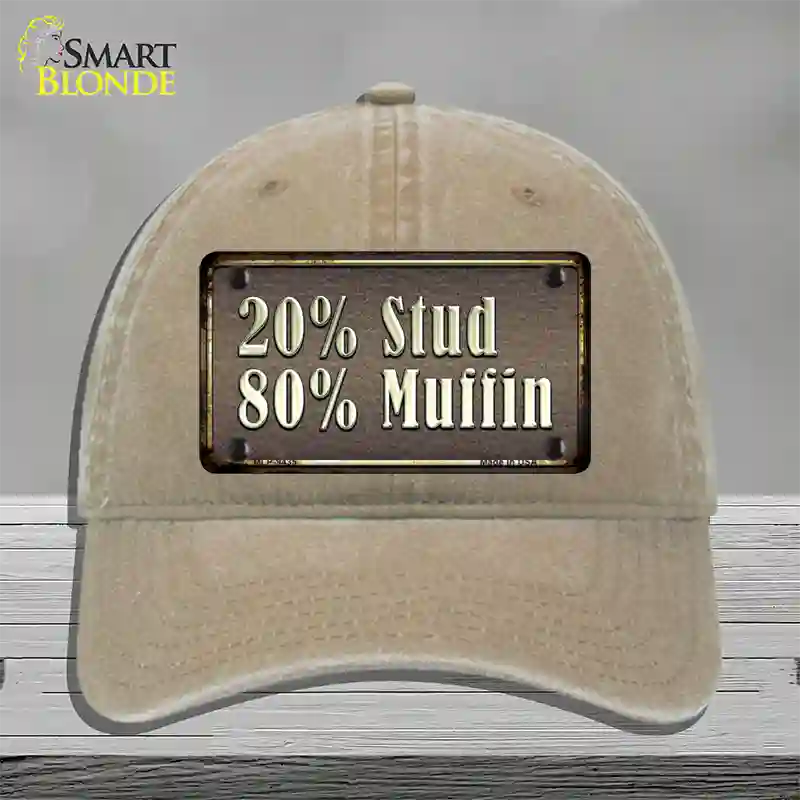 20 Percent Stud Novelty License Plate Hat Unconstructed Cotton / Khaki