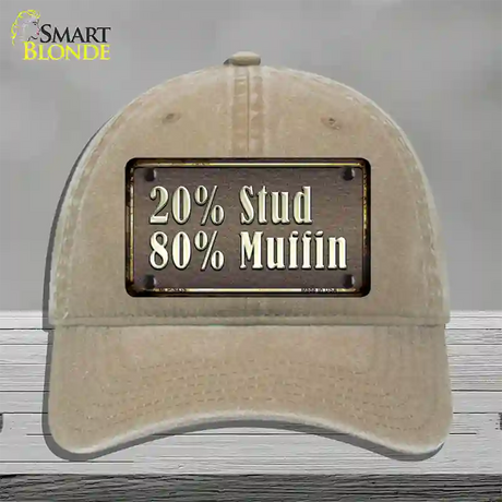 20 Percent Stud Novelty License Plate Hat Unconstructed Cotton / Khaki