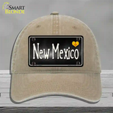 New Mexico Flag Script Novelty License Plate Hat Unconstructed Cotton / Khaki