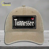 Tennessee Flag Script Novelty License Plate Hat Unconstructed Cotton / Khaki