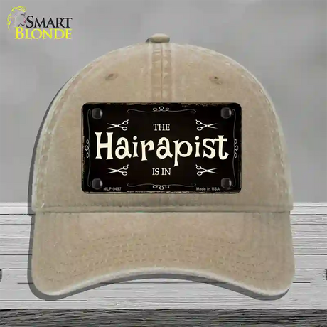 Hairapist Novelty License Plate Hat Unconstructed Cotton / Khaki