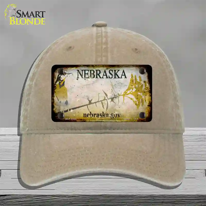 Nebraska Gov Rusty Blank Novelty License Plate Hat Unconstructed Cotton / Khaki