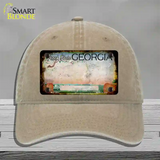 Georgia Peach Rusty Blank Novelty License Plate Hat Unconstructed Cotton / Khaki