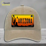 Arizona Scenic Novelty License Plate Hat Unconstructed Cotton / Khaki