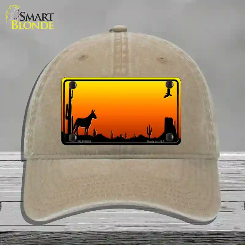 Donkey Blank Scenic Novelty License Plate Hat Unconstructed Cotton / Khaki