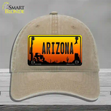 Jeep Arizona Scenic Novelty License Plate Hat Unconstructed Cotton / Khaki