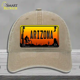 Biker Arizona Scenic Novelty License Plate Hat Unconstructed Cotton / Khaki