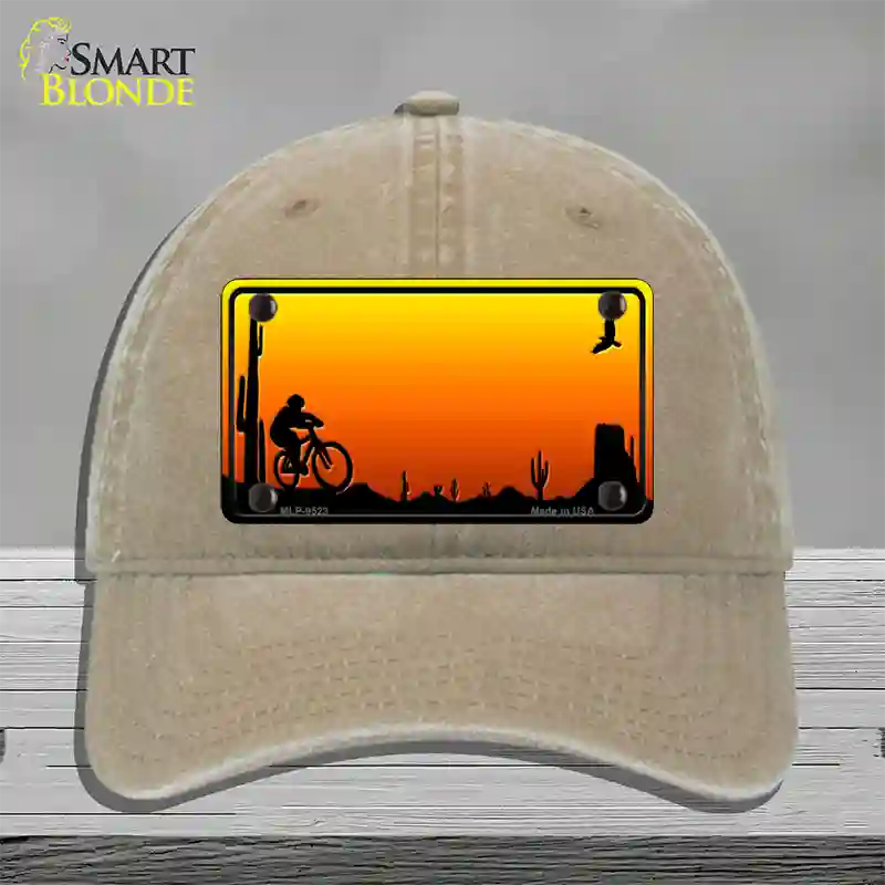 Biker Blank Scenic Novelty License Plate Hat Unconstructed Cotton / Khaki